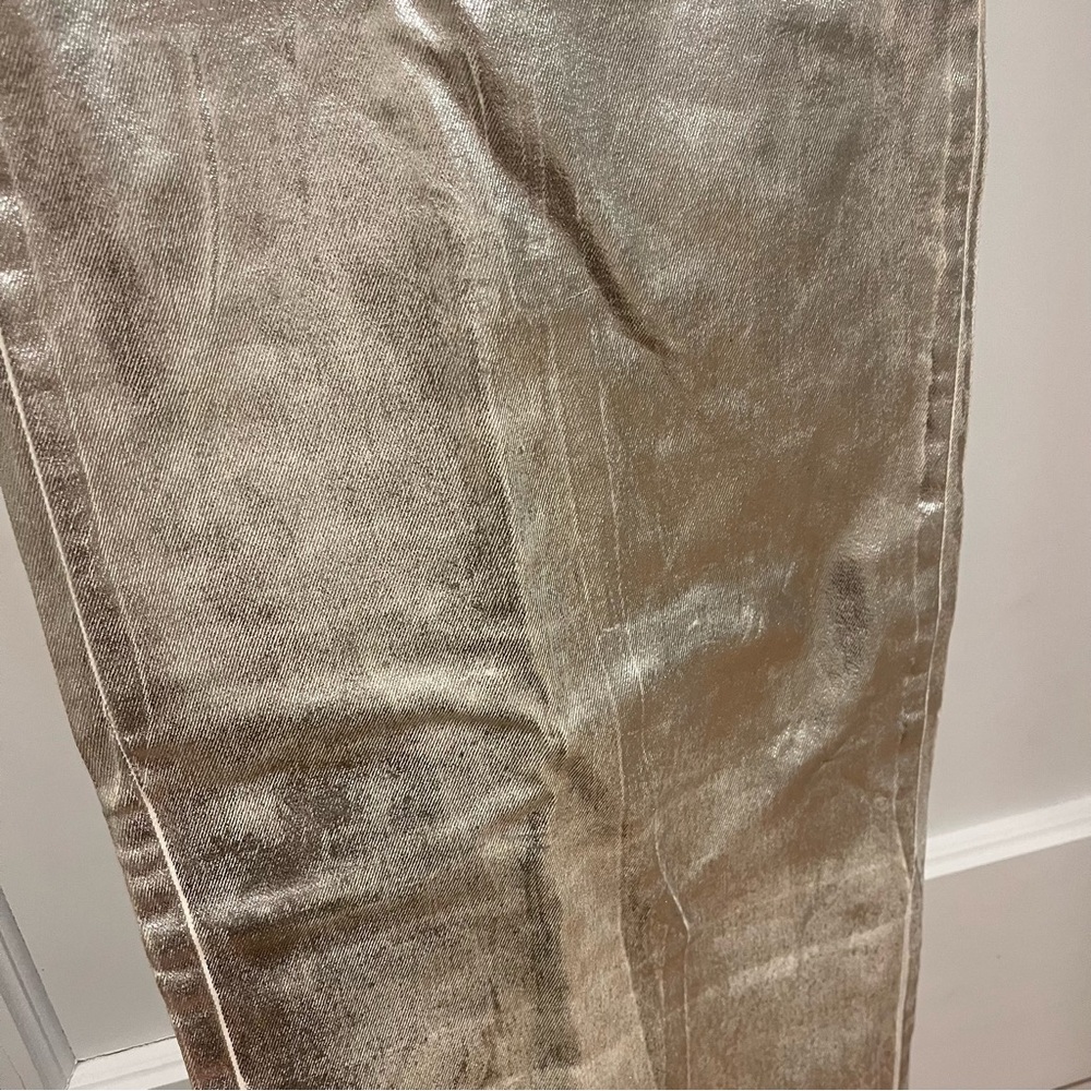 Zara Silver Fitted Metallic Maxi Dress Strapless XS Blogger Fave - Picture 5 of 10